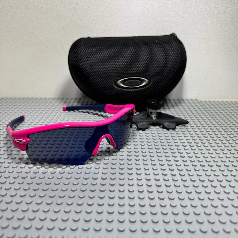 RARE Oakley Radar Sport Sunglasses Hot Pink Frame Blue Lens Made in USA